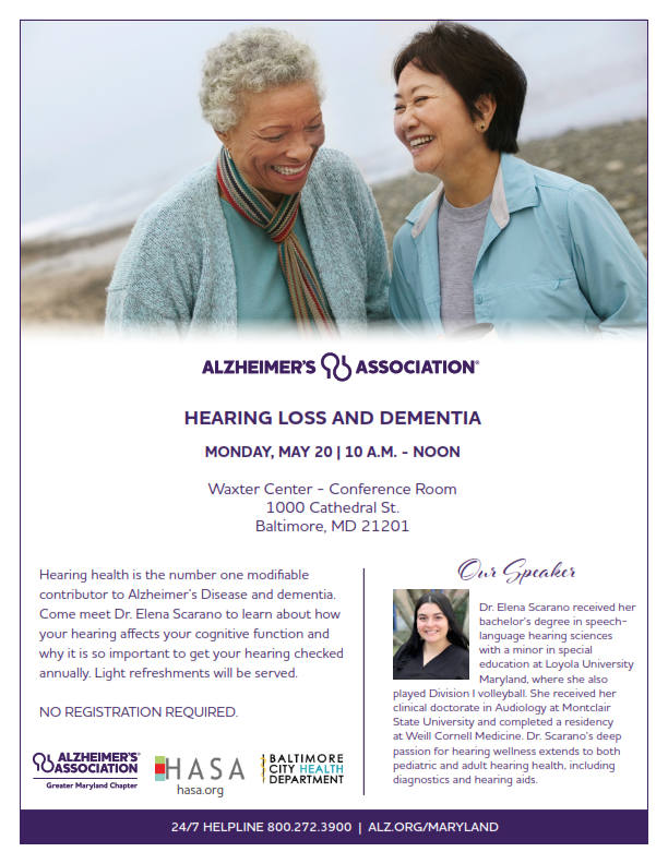 Hearing Loss and Dementia Event Flyer